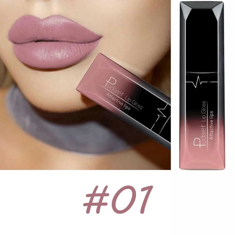 Lápiz labial líquido mate de larga duración LuxuryGlow de 17 colores: crema labial resistente a las manchas