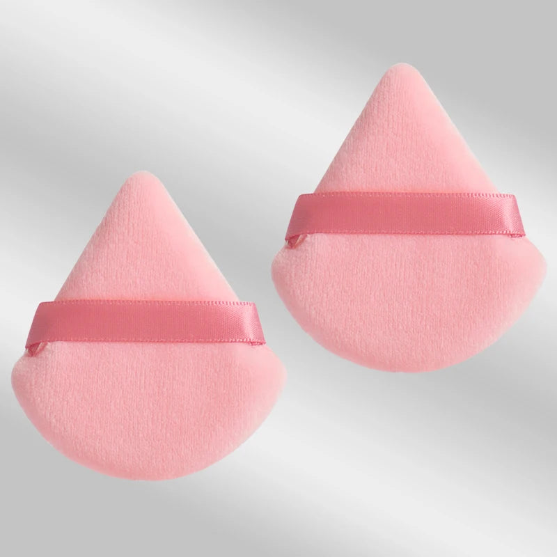 LuxuryGlow 2PCS Triangle Velvet Powder Puff – Soft Reusable Makeup Blender for Flawless Foundation Application