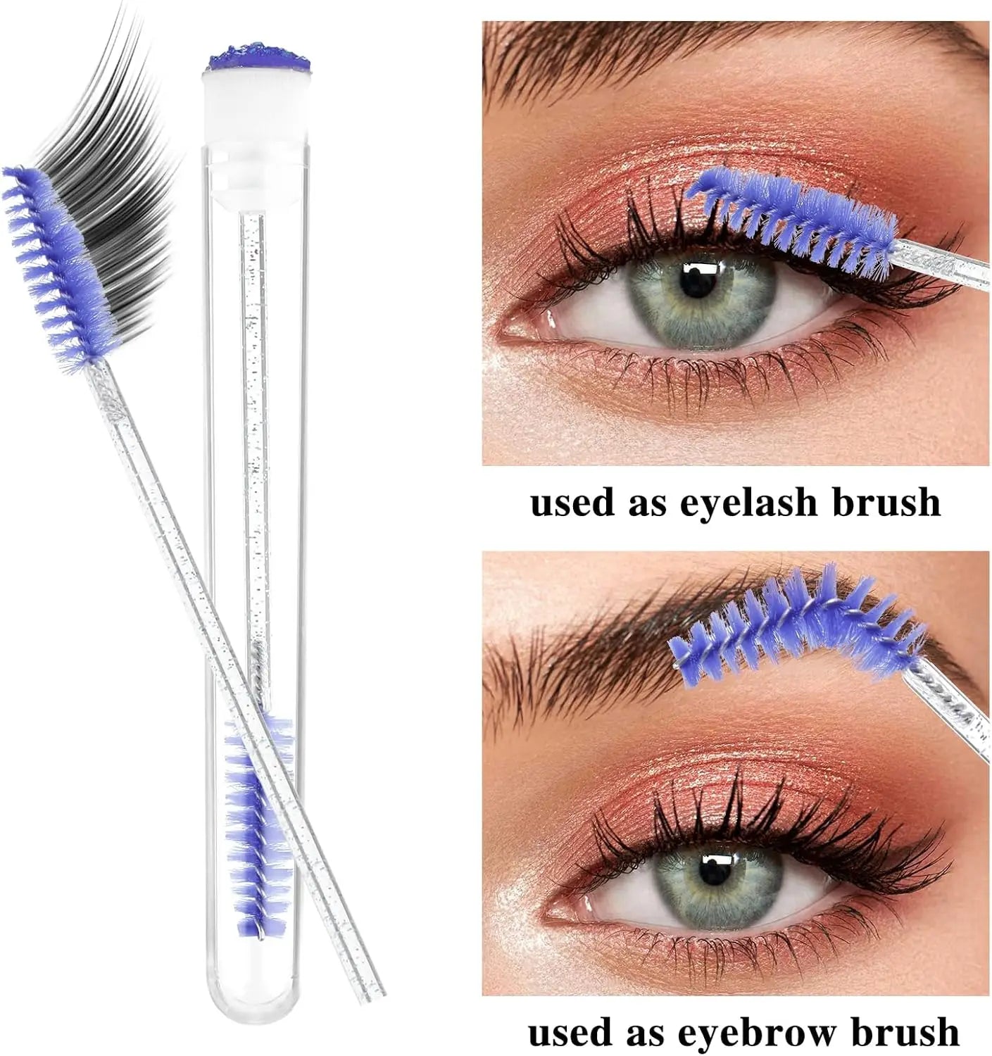 ZXZZS 50 Reusable Mascara Wands with Tubes – Lash & Brow Spoolie Set