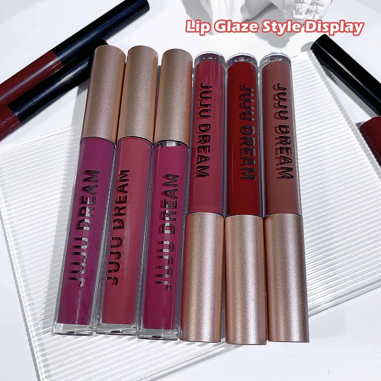JUJU DREAM 6-Color Matte Lip Liner & Lipstick Pencil Set – 2-in-1 Waterproof, Long-Lasting, Smudge-Proof
