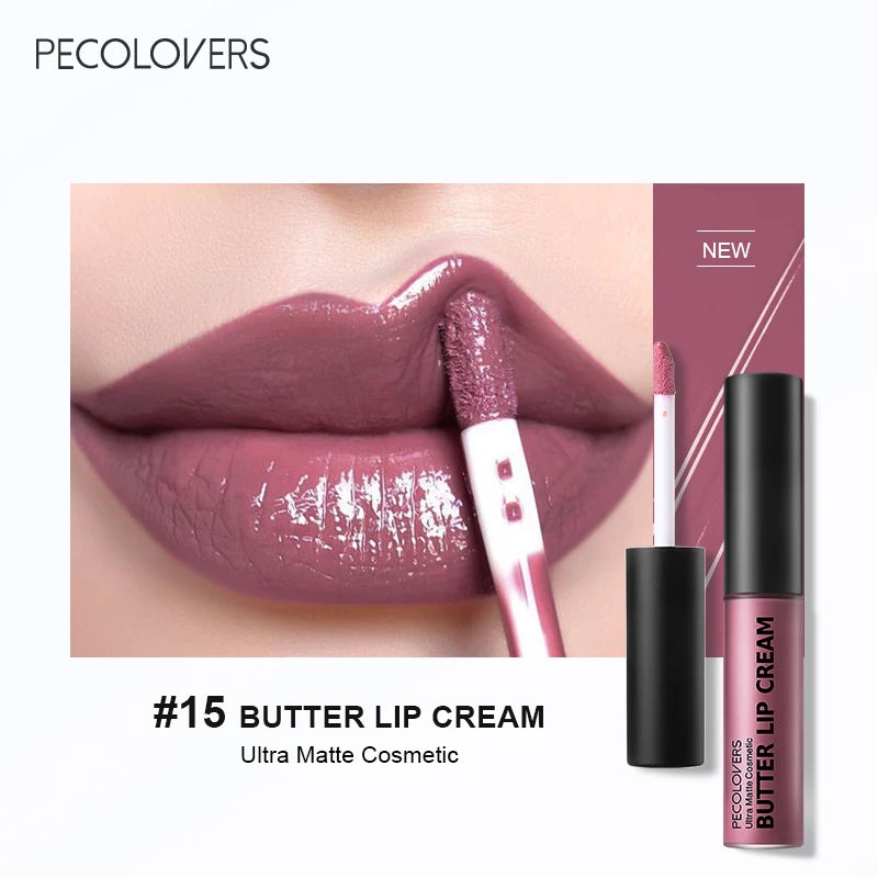Labial líquido a prueba de agua LuxuryGlow: 21 tonos vibrantes con vitamina E y voluminizador de labios