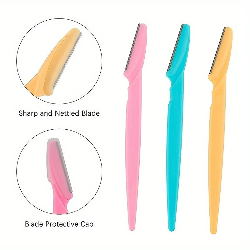 WRDEW 3/5/6 Pcs Eyebrow Razor Set | Stainless Steel Facial Hair Trimmer Kit