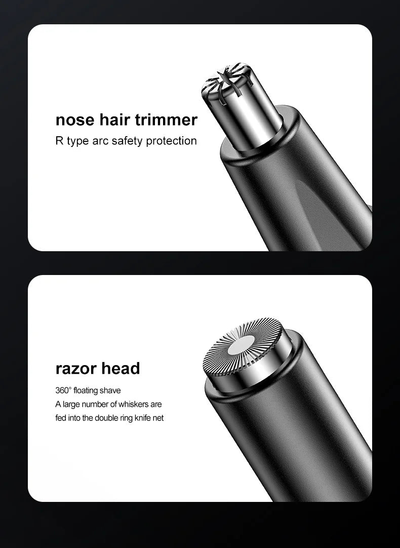 Newmine Rechargeable Electric Nose & Ear Hair Trimmer for Men – Safe Facial Grooming Tool