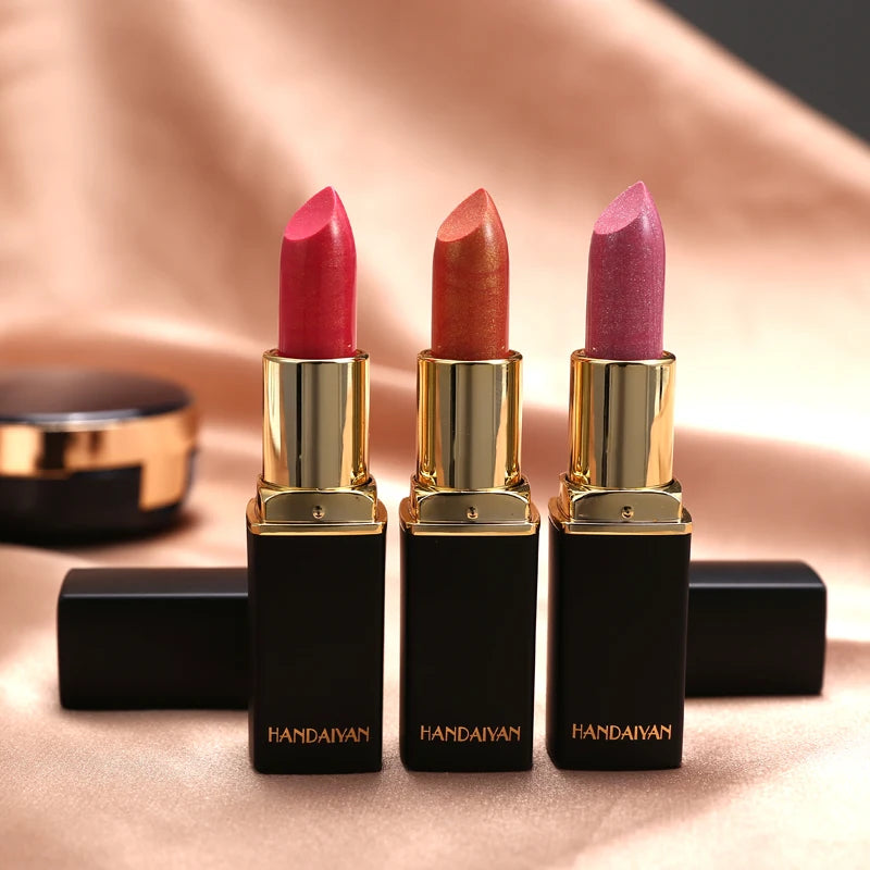 Lápiz labial hidratante Handaiyan Pearl: 9 colores, brillo duradero