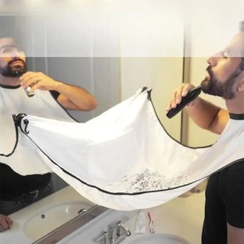 LuxuryGlow No-Mess Shaving Bib for Men – Beard Trimming Apron with Suction Cups