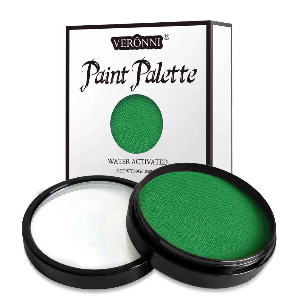 LuxuryGlow 30g Monochromatic Face & Body Paint Kit – Black, White, Red Water-Based Makeup with Brushes for Halloween & Party Looks