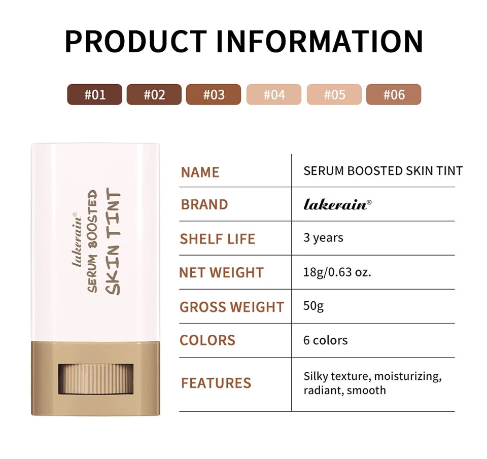 Lakerain Eraser Foundation Stick – Serum-Infused Skin Tint for Flawless, Hydrated Coverage