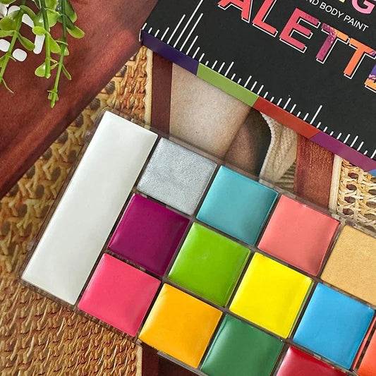 مجموعة ألوان زيتية للوجه والجسم من LuxuryGlow، 20 لونًا - غير سامة وآمنة للأطفال، مناسبة للهالوين وحفلات التنكر، مع فرشاة