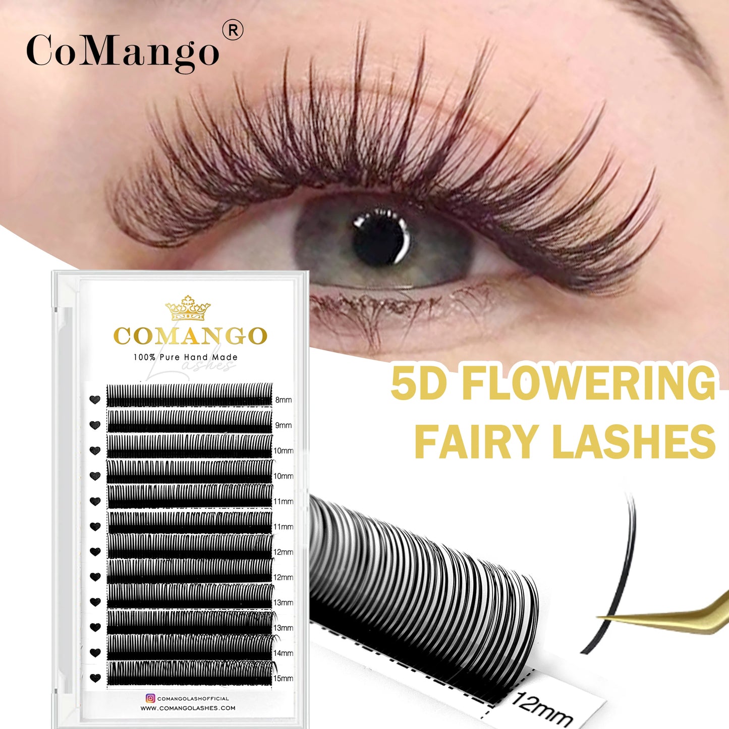 رموش CoMango 5D Flora سهلة التركيب - رموش كثيفة وناعمة