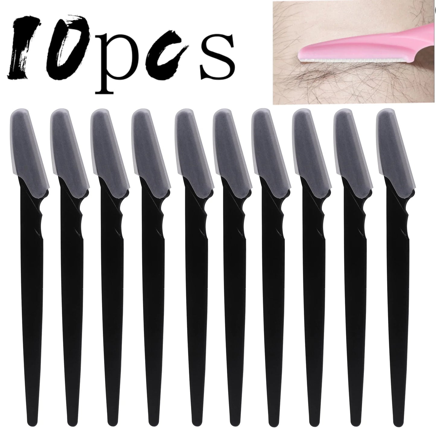 LuxuryGlow 5/10/20Pcs Eyebrow & Face Razors for Women & Men – Safe Hair Trimmer with Protective Cover