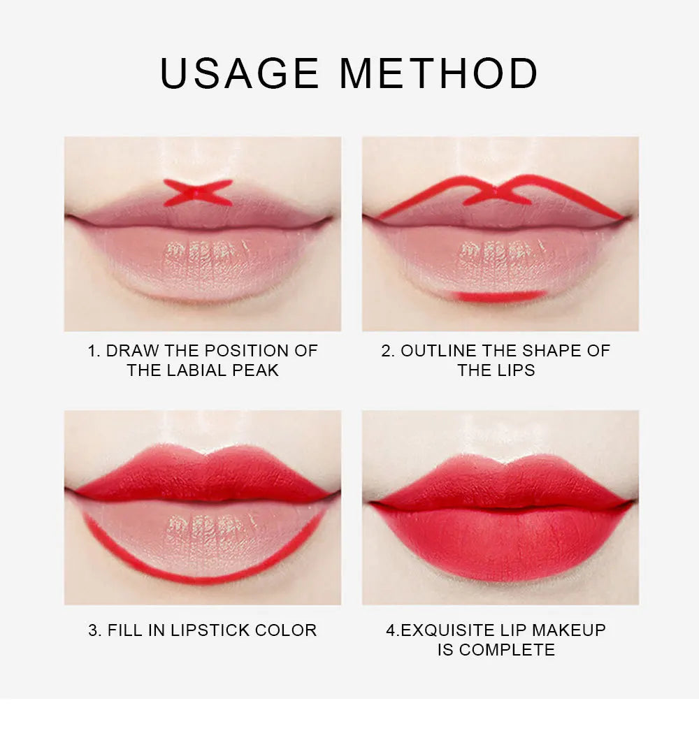 Delineador de labios mate Dragon Ranee de 12 colores: resistente al agua, a las manchas y de larga duración.