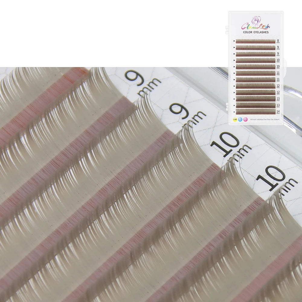 GLAMLASH Morandi Grey Colored Lash Extensions – Natural Individual Eyelashes