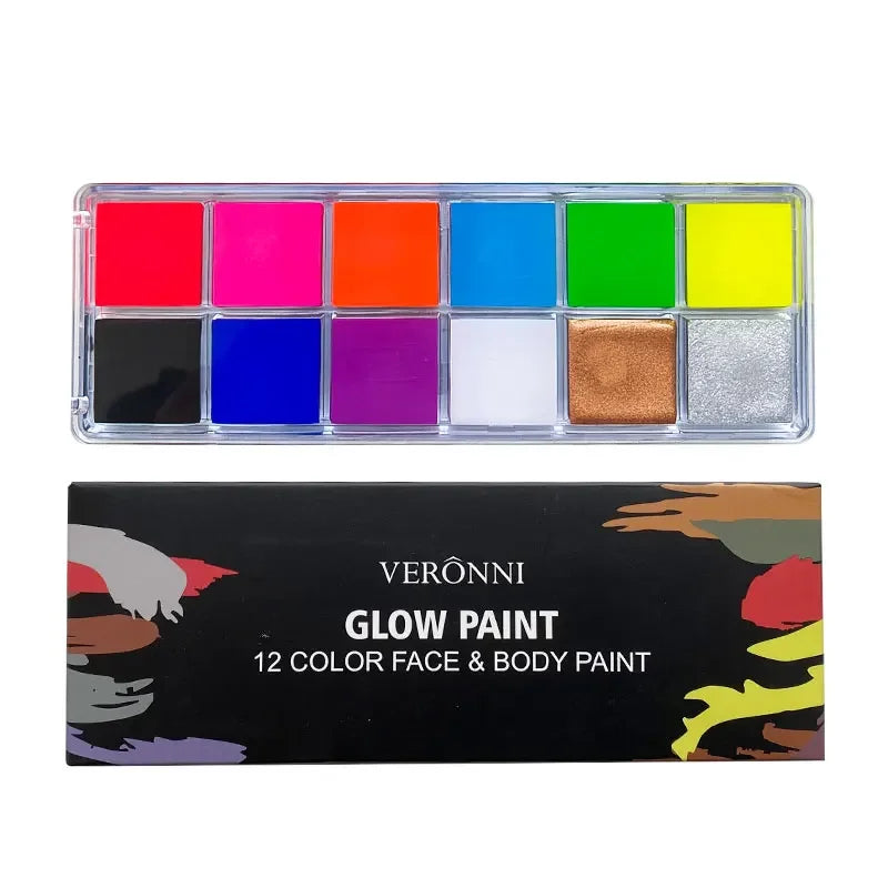 LuxuryGlow 20-Color Face & Body Oil Paint Set – Non-Toxic, Safe for Kids, Halloween & Cosplay Art Kit with Brush