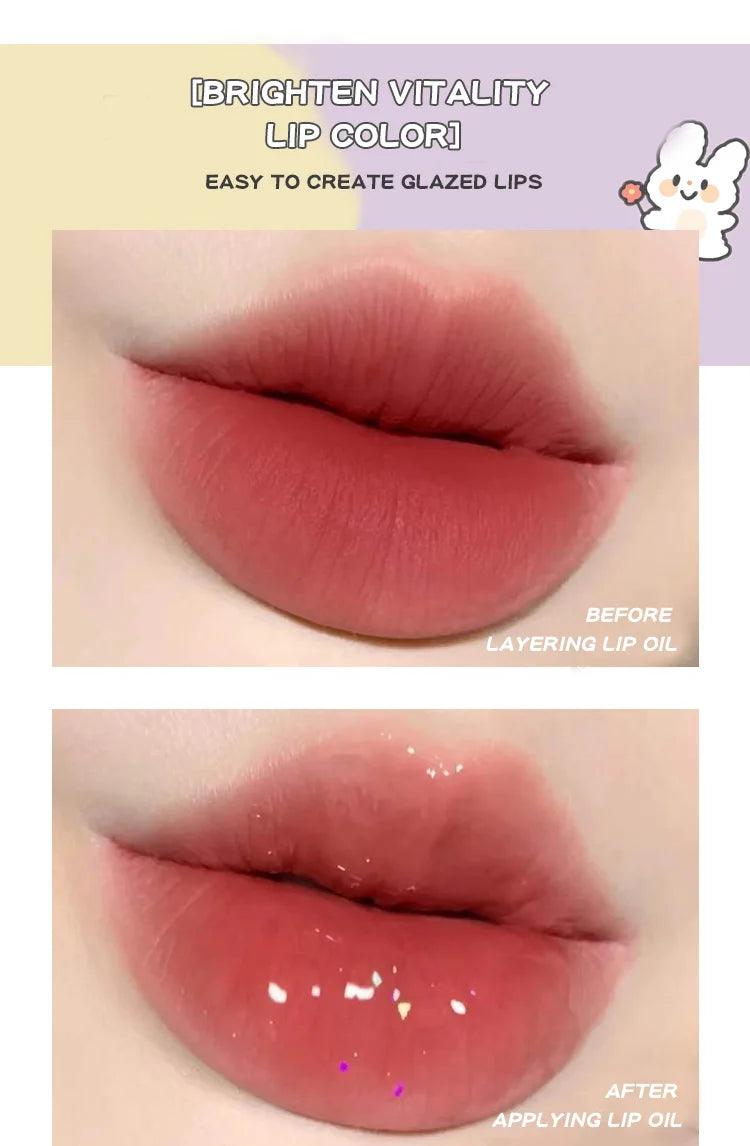 Aceite labial Crystal Jelly de Gege Bear: brillo hidratante de frutas para labios suaves y nutridos.