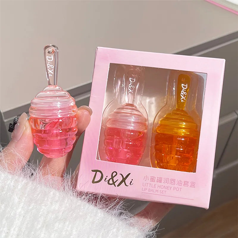Set de aceites labiales LuxuryGlow Honeypot: cuidado labial hidratante y duradero