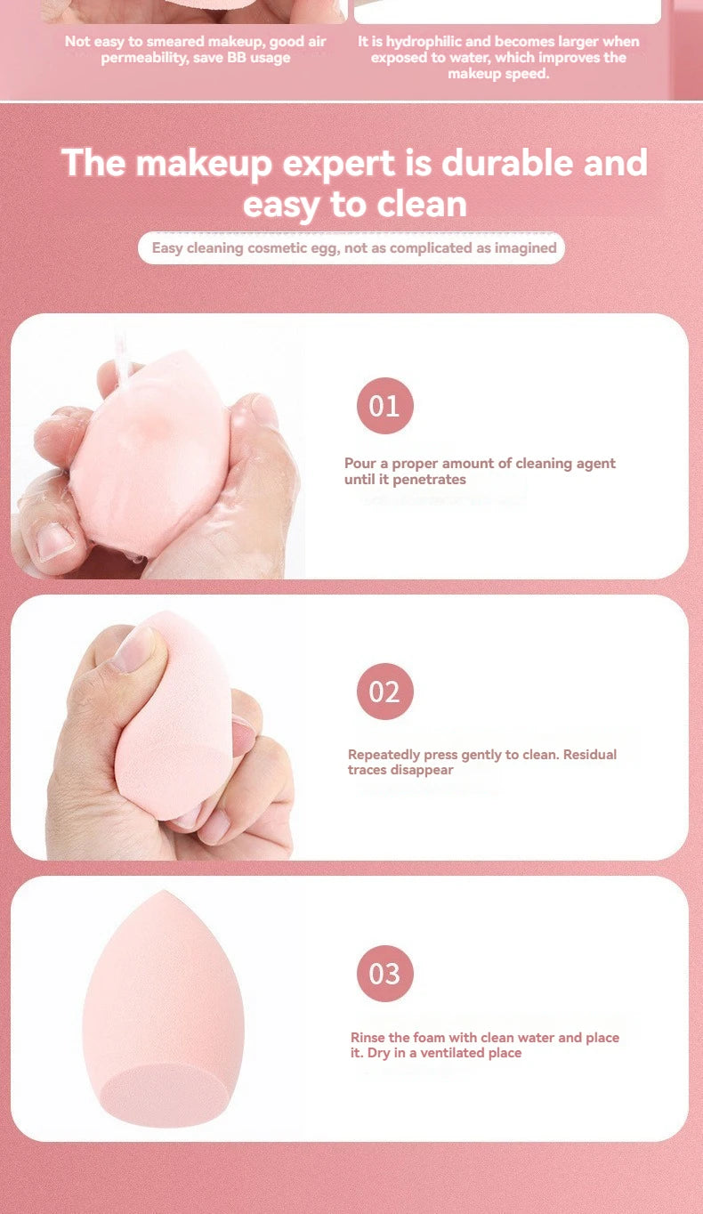 LuxuryGlow 4pcs Color Blend Beauty Sponges – Soft Latex-Free Makeup Applicator Set