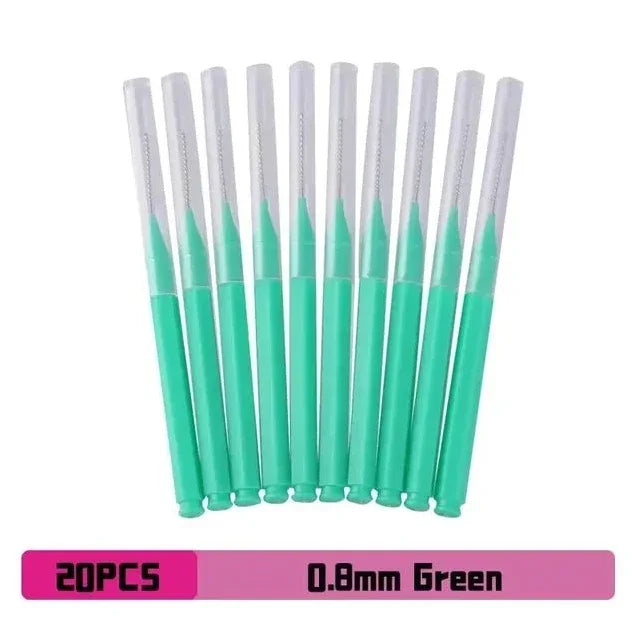 LuxuryGlow 20PCS Interdental Brushes for Braces & Tooth Gaps – Portable Dental Picks for Oral Hygiene