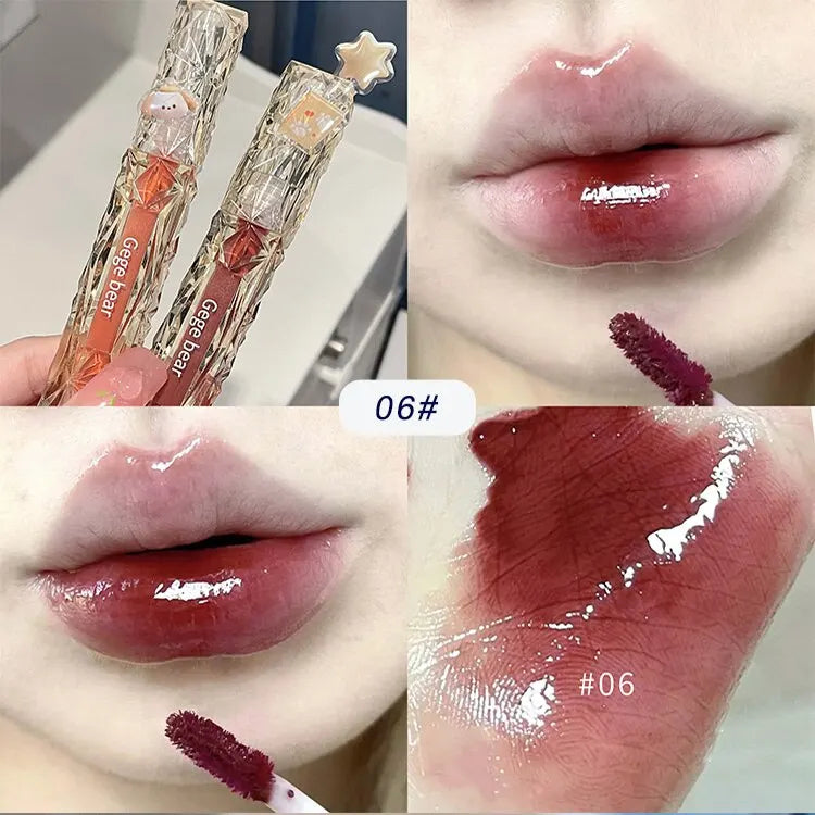 Brillo de labios Crystal Mirror de Gege Bear: hidratante, brillante y con volumen.