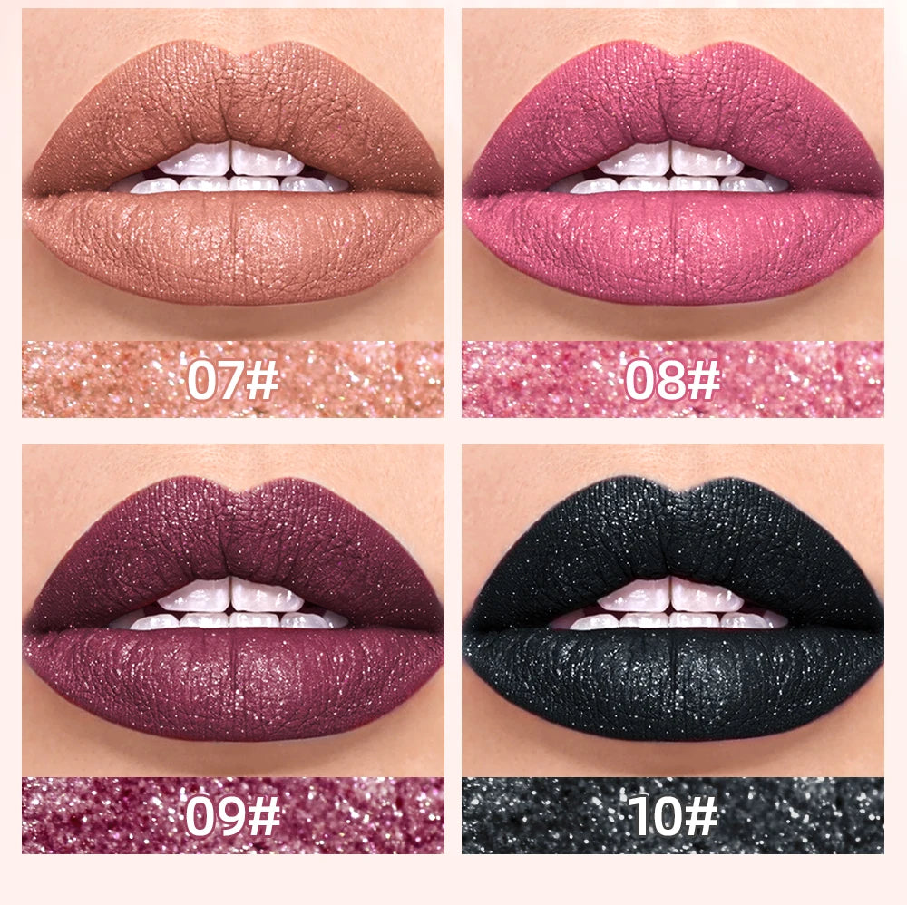 QIBEST Diamond Glitter Lip Gloss – Waterproof, Long-Lasting, Shiny Lip Tint