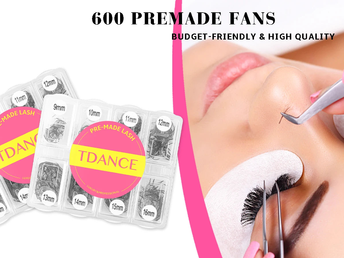 TDANCE 600 Loose Premade Volume Fans – Mixed Length Lash Extensions