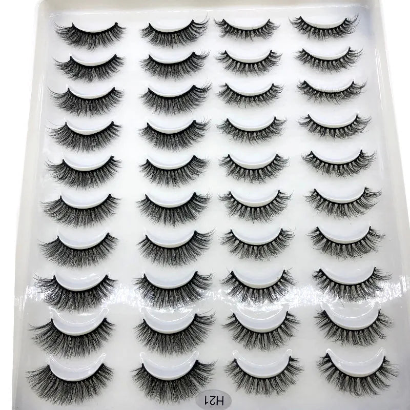 HBZGTLAD 20 Pairs 3D Faux Mink Lashes – Soft, Wispy, Reusable False Eyelashes Set