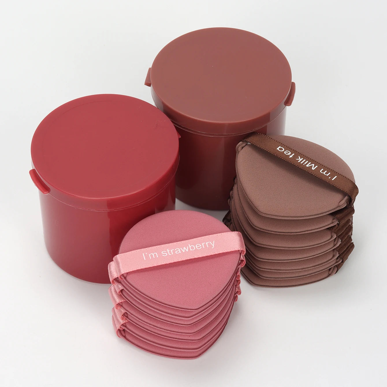 Karsyngirl - Juego de 7 esponjas de maquillaje de fresa (doble cara)