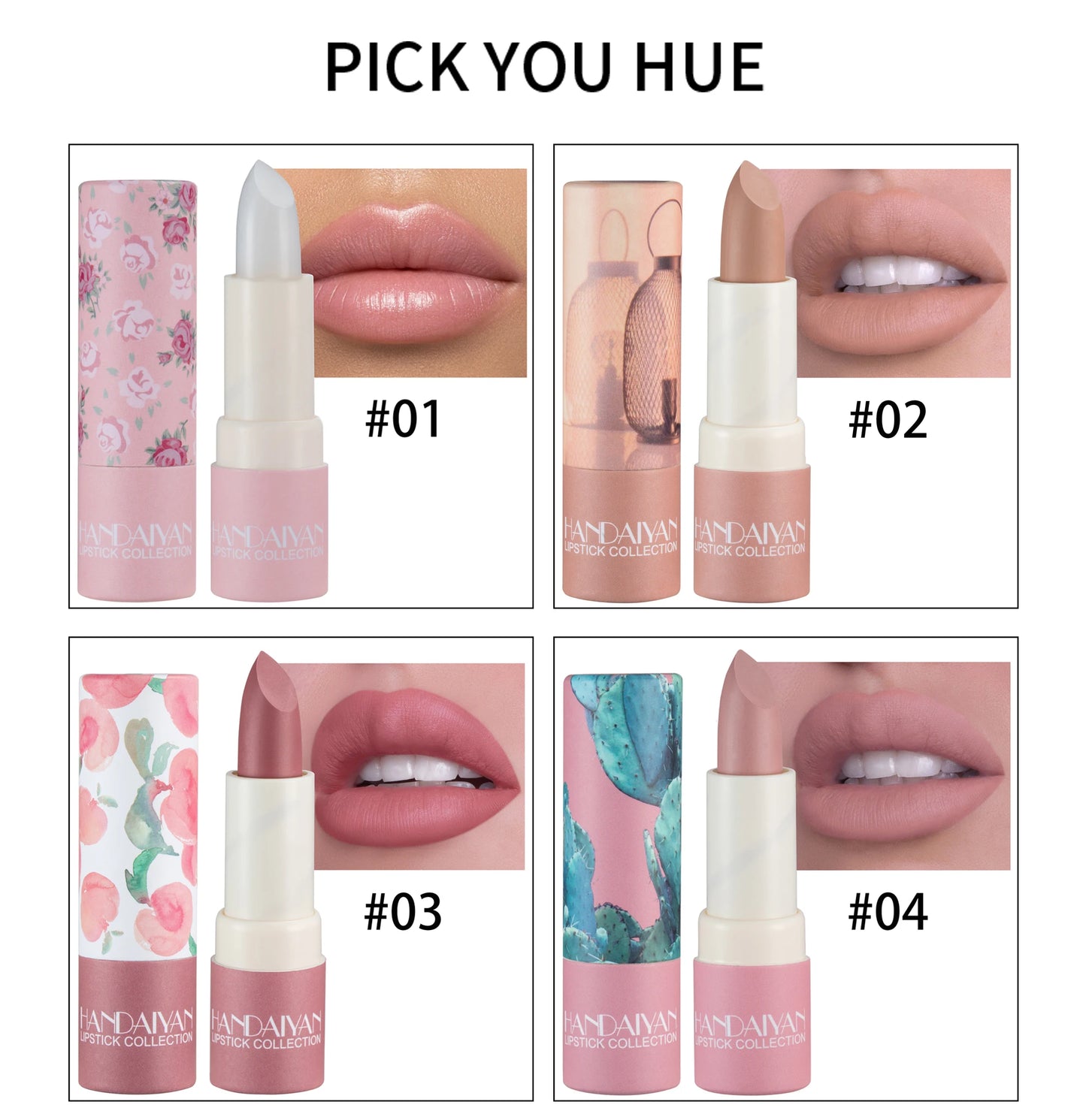 Handaiyan Naked Color Velvet Matte Lipstick – Long-Lasting & Moisturizing
