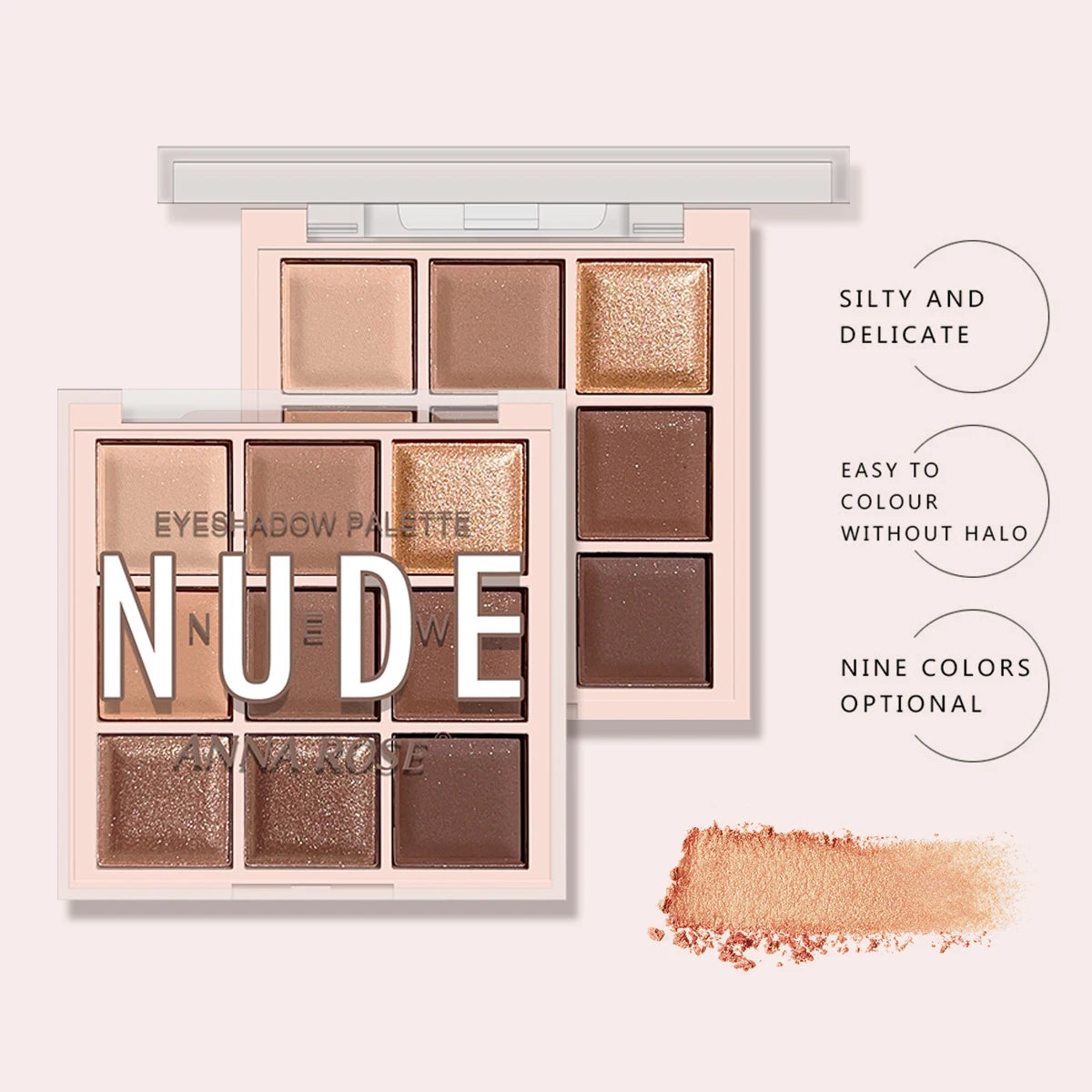 LuxuryGlow 9-Color Eyeshadow Palette – Matte, Shimmer & Glitter Milk Tea Shades | Waterproof, Long-Lasting Daily Makeup