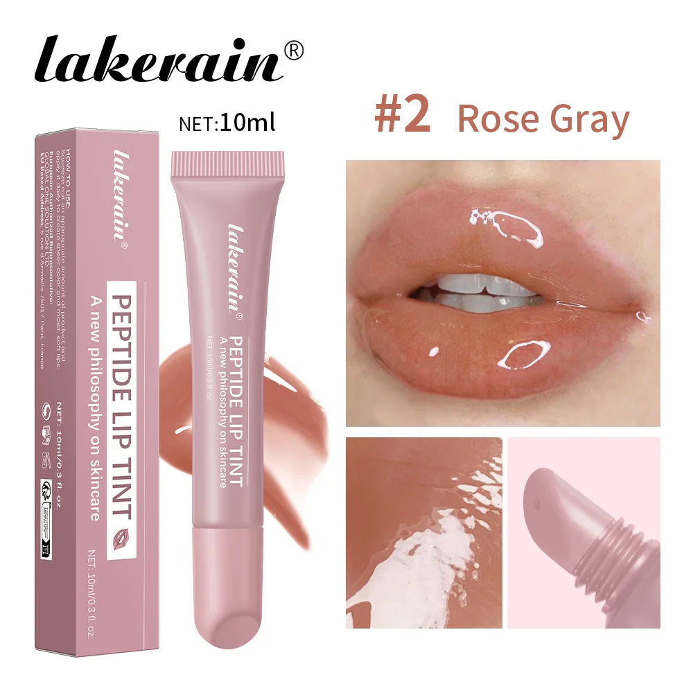 Brillo labial Lakerain Mirror Lip Glaze: 10 ml. Aceite labial hidratante, duradero y no pegajoso para labios nutridos y voluminosos.