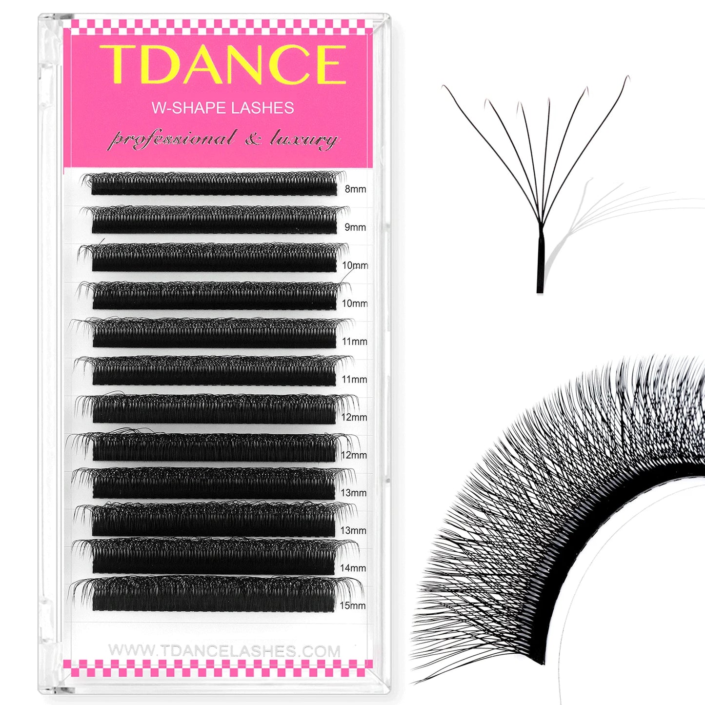 TDANCE 3D–6D Premade W Style Blooming Lash Fans | Faux Mink Volume Eyelash Extensions C90