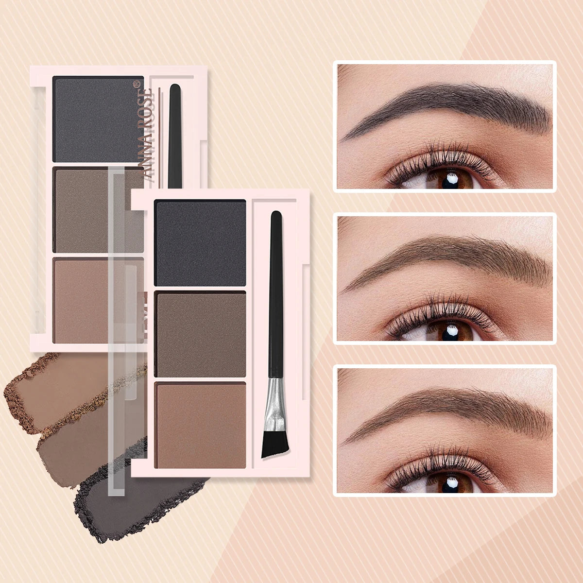 LuxuryGlow 3-Color Eyebrow Powder – Waterproof, Sweat-Proof, Long-Lasting Brow Enhancer