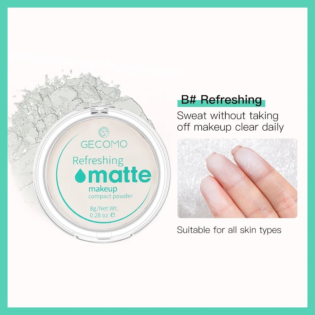 GECOMO 12H Matte Compact Powder – Oil Control & Shine-Free Finish