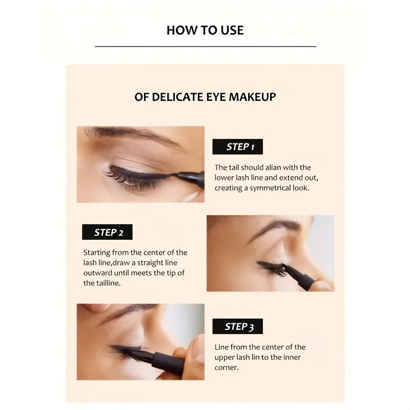 LuxuryGlow Waterproof Quick-Dry Liquid Eyeliner Pen – Smudge-Proof Matte Eye Makeup