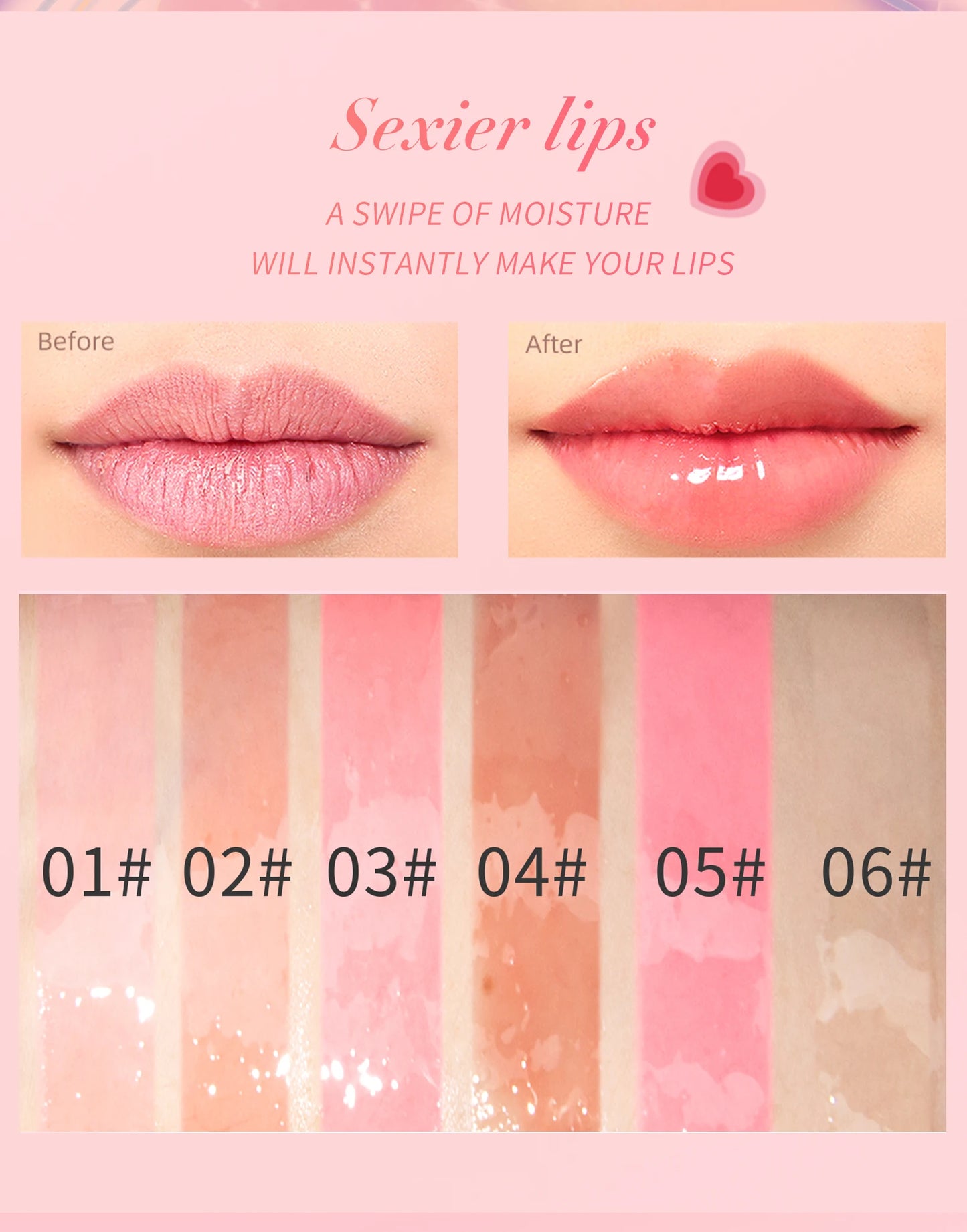 Aceite labial Hello Kiss Crystal Jelly | Brillo hidratante y voluminizador para labios hidratados