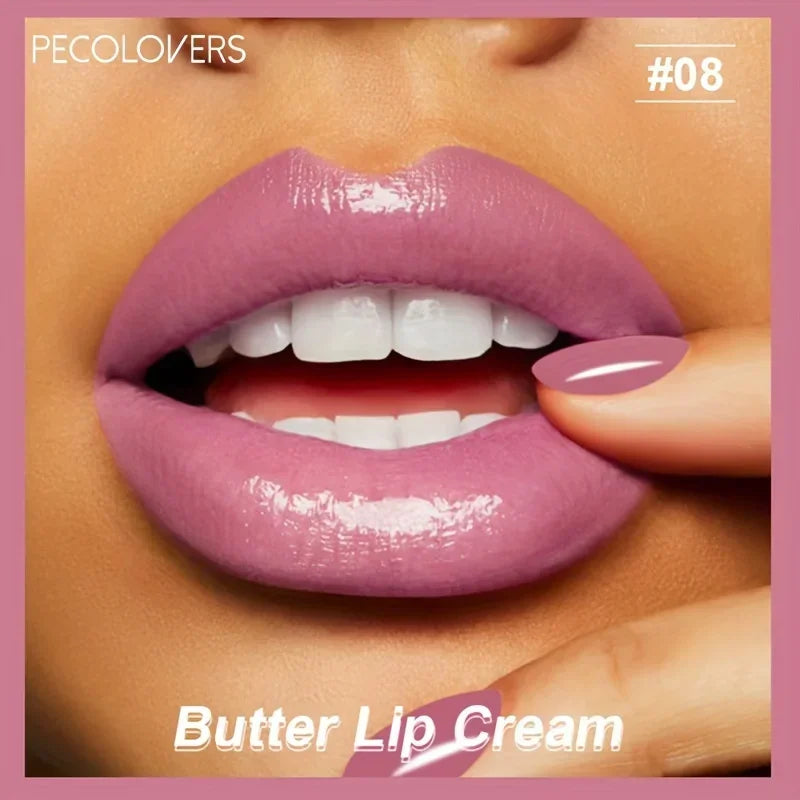 Brillo de labios LuxuryGlow Butter Gloss no pegajoso: brillo nude hidratante de larga duración
