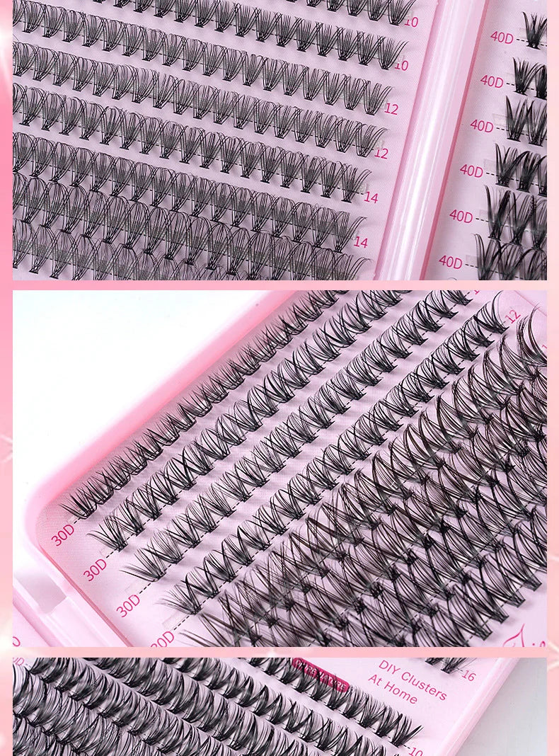 مجموعة رموش MIAOJIE D Curl من 640 قطعة - رموش صناعية فردية بطول 9-16 مم
