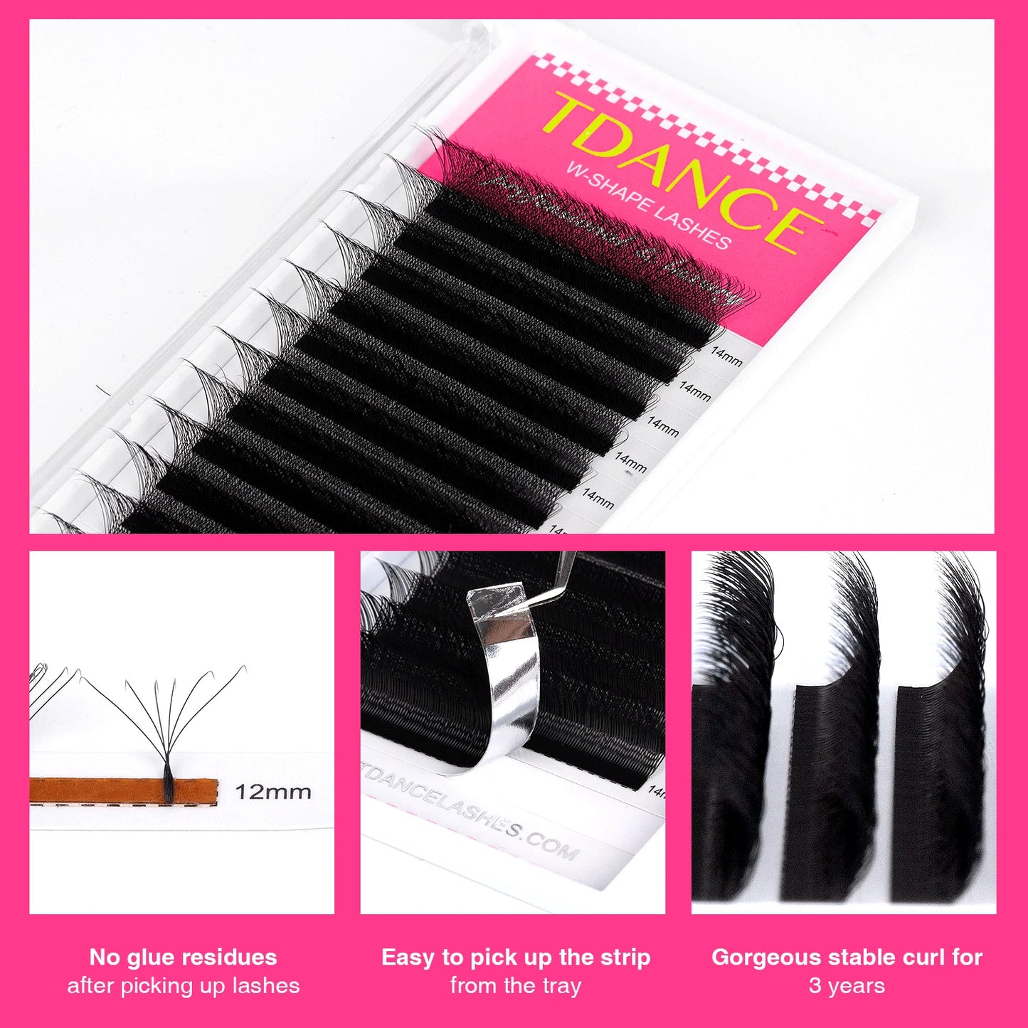 TDANCE 3D–6D Premade W Style Blooming Lash Fans | Faux Mink Volume Eyelash Extensions C90