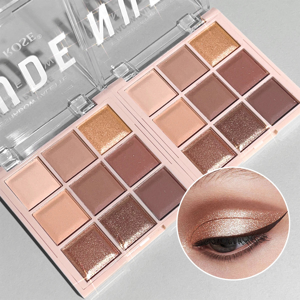 LuxuryGlow 9-Color Eyeshadow Palette – Matte, Shimmer & Glitter Milk Tea Shades | Waterproof, Long-Lasting Daily Makeup