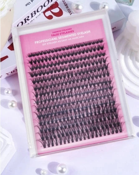 LuxuryGlow 280pcs DIY Cluster Eyelash Extensions 30D/40D Mix Length – Natural Look
