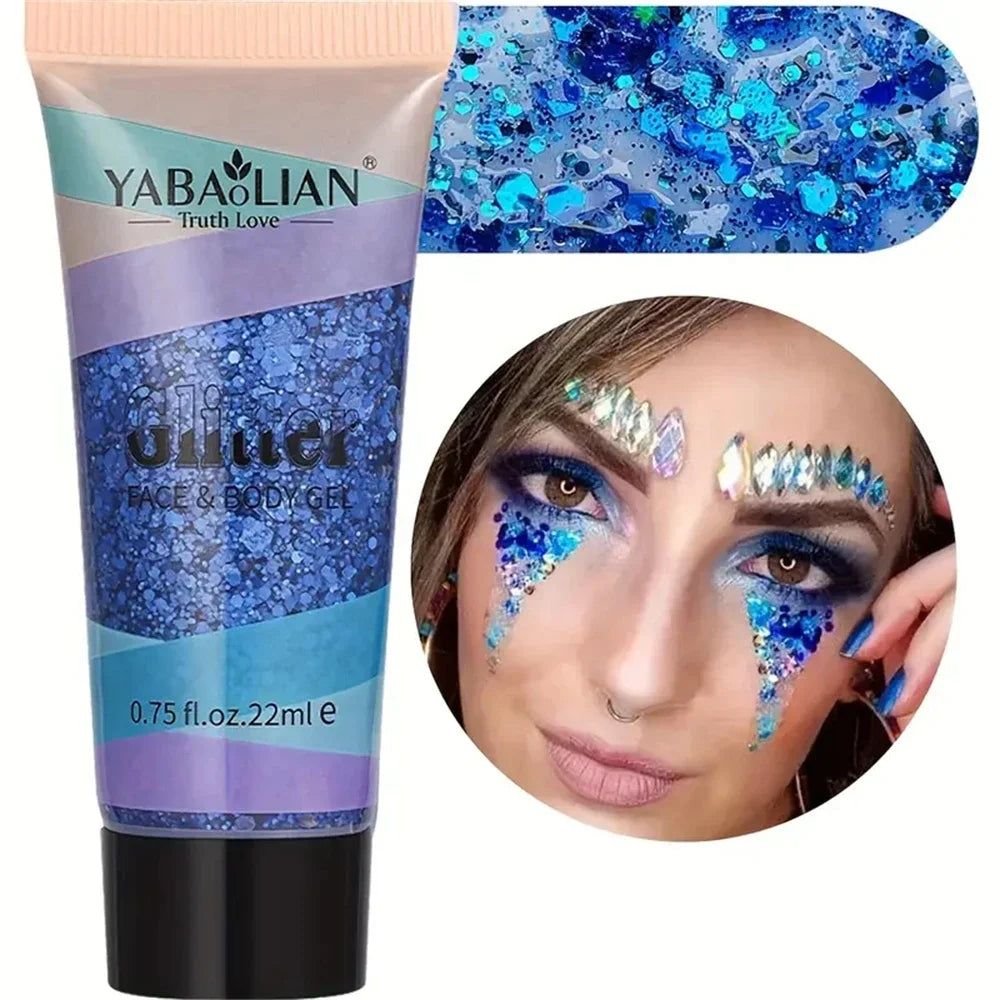 SAKSRAAR Mermaid Sequin Body Glitter Gel – Long-Lasting Sparkle for Festivals & Parties