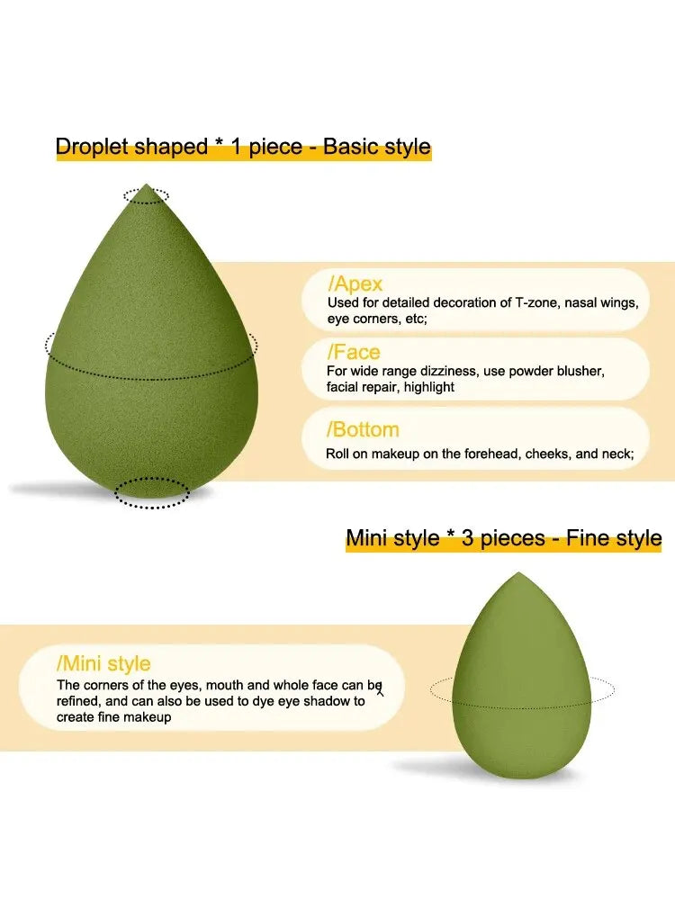 6-Pack Dual Use Makeup Sponges | Wet & Dry Water Drop Beauty Blender Puff