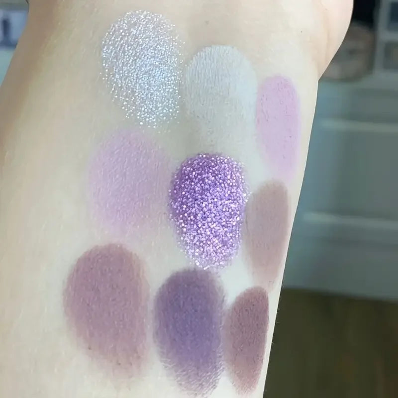LuxuryGlow Purple Eyeshadow Palette – 9 Long-Lasting Natural & Shimmery Shades
