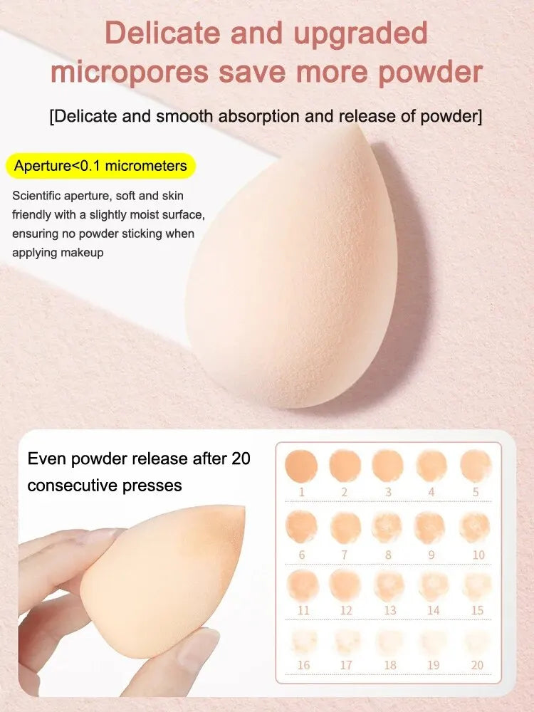 6-Pack Dual Use Makeup Sponges | Wet & Dry Water Drop Beauty Blender Puff