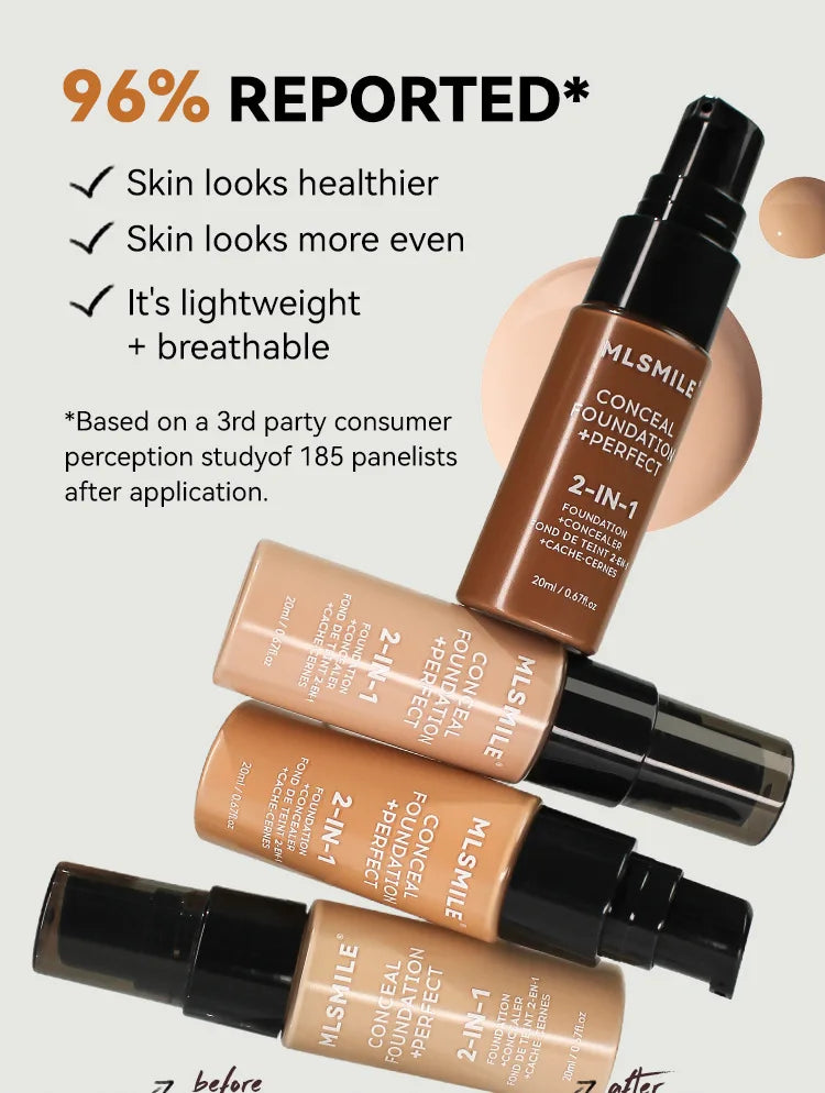 Base de maquillaje en polvo de 6 colores MLSMILE: resistente al agua, de larga duración y con control de grasa.