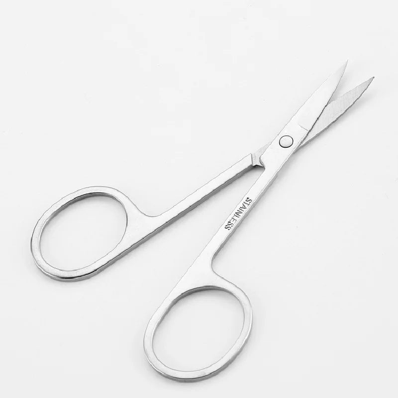 Tijeras de precisión para cejas y vello facial de acero inoxidable YMOLGA: herramienta de cuidado unisex