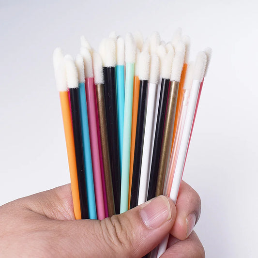 HUAZDS 50 Pcs Disposable Lip & Lash Brushes – Mascara Wands & Lipstick Applicators Set