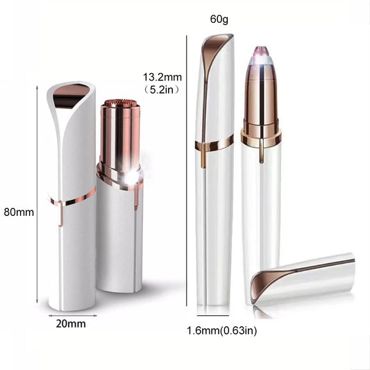 Depiladora eléctrica y recortadora de cejas LuxuryGlow para mujer | Afeitadora facial y corporal portátil