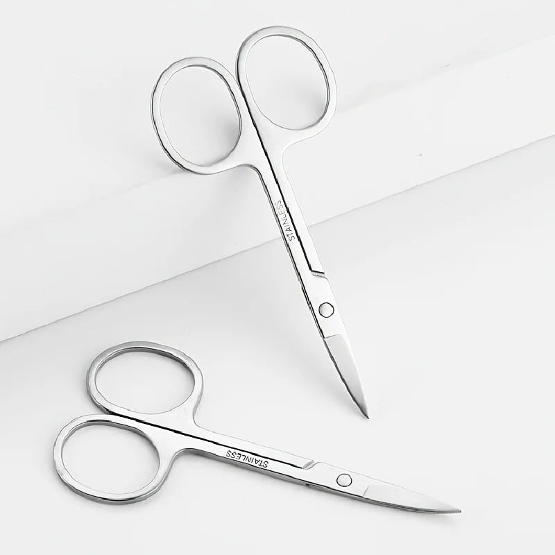 YMOLGA Stainless Steel Precision Eyebrow & Facial Hair Scissors – Unisex Grooming Tool