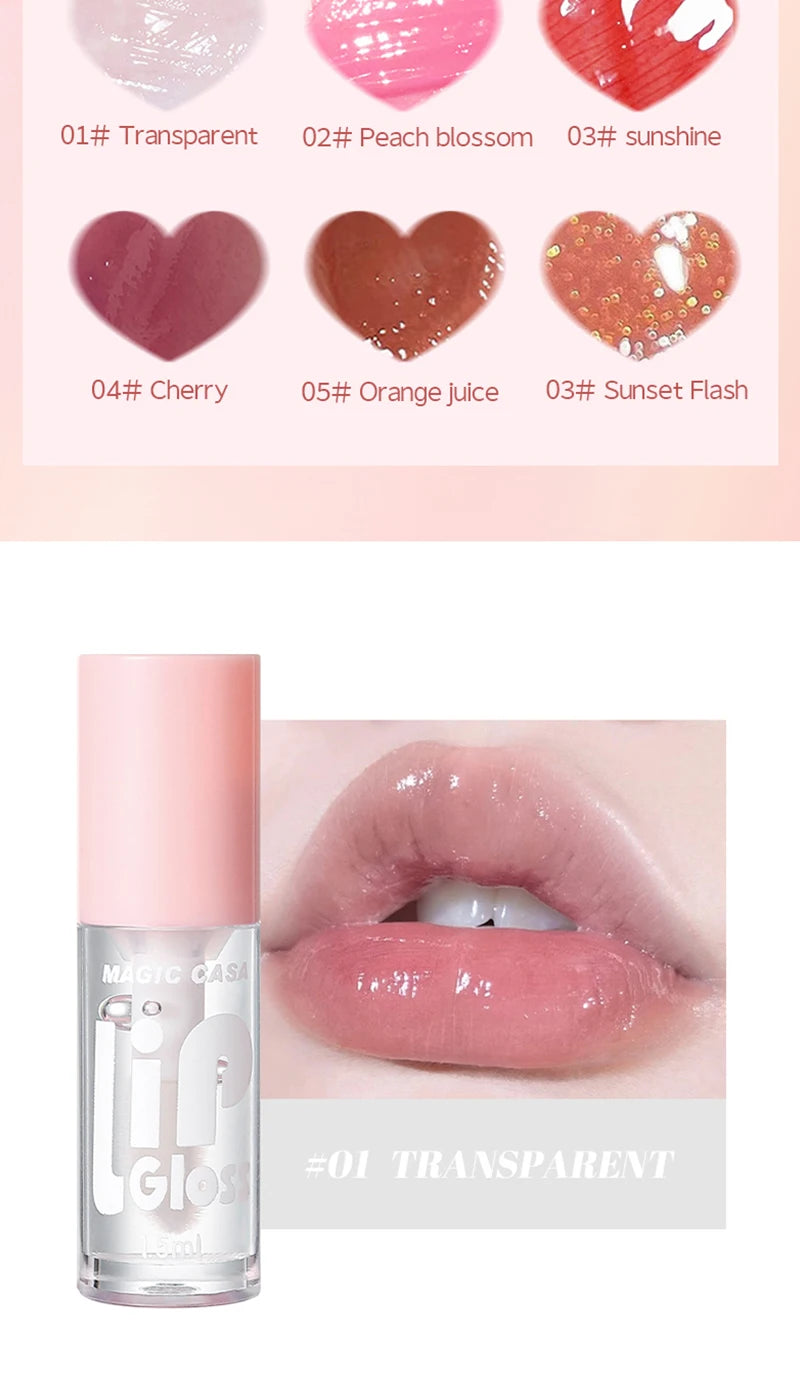 LuxuryGlow MAGIC CASA - Set de 6 aceites labiales en gelatina: brillo hidratante, voluminizador y duradero