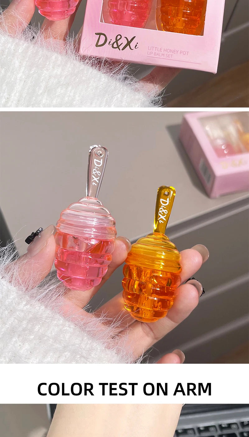 Set de aceites labiales LuxuryGlow Honeypot: cuidado labial hidratante y duradero